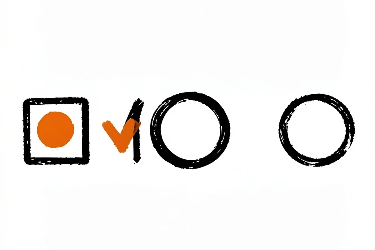 Five small checkbox outline icons arranged in a single horizontal row side by side, evenly spaced, representing a short checklist